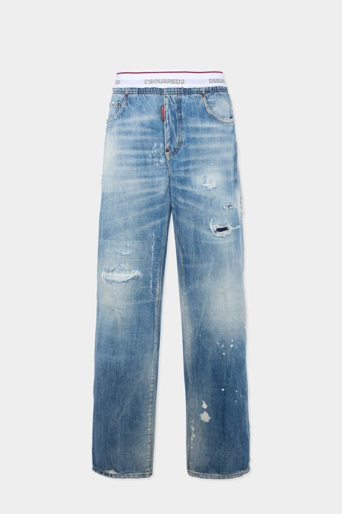 Joggebukse i lysvasket denim