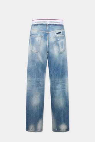 Joggebukse i lysvasket denim