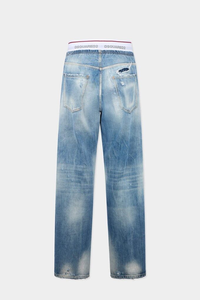 Joggebukse i lysvasket denim