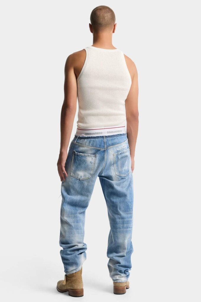 Joggebukse i lysvasket denim