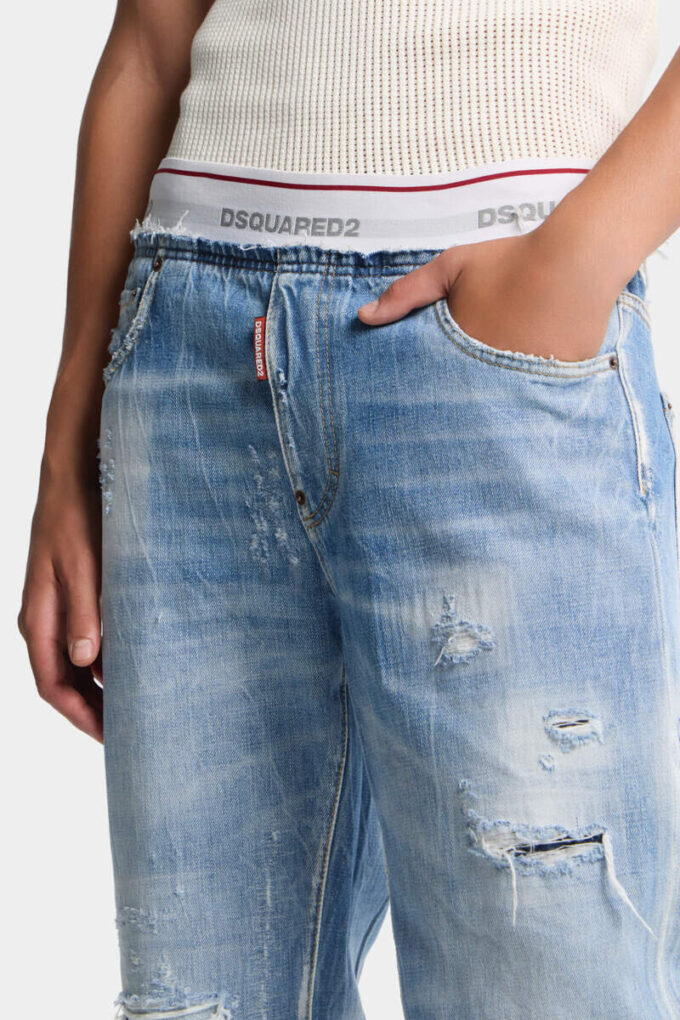 Joggebukse i lysvasket denim