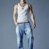 Joggebukse i lysvasket denim