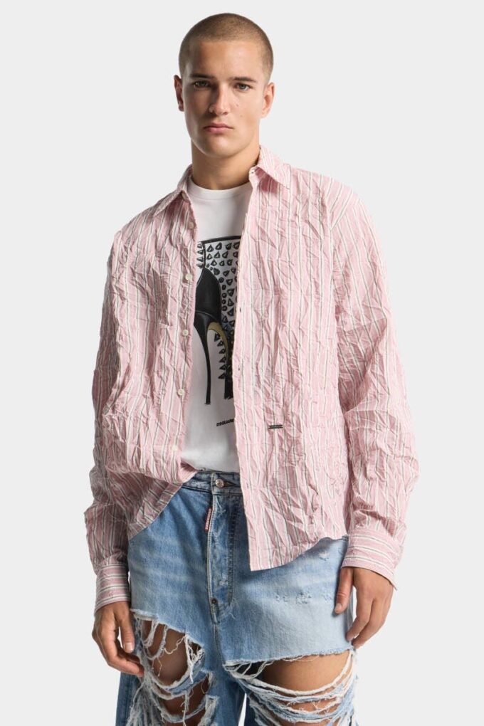 Krøllet oversized skjorte
