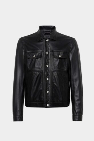 Lærjakke i boksy stil for jeans