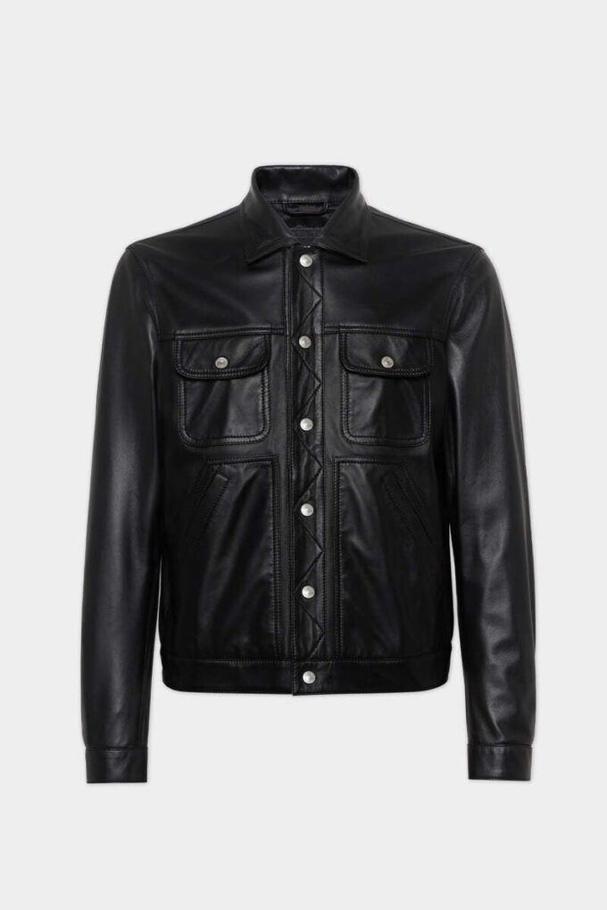 Lærjakke i boksy stil for jeans