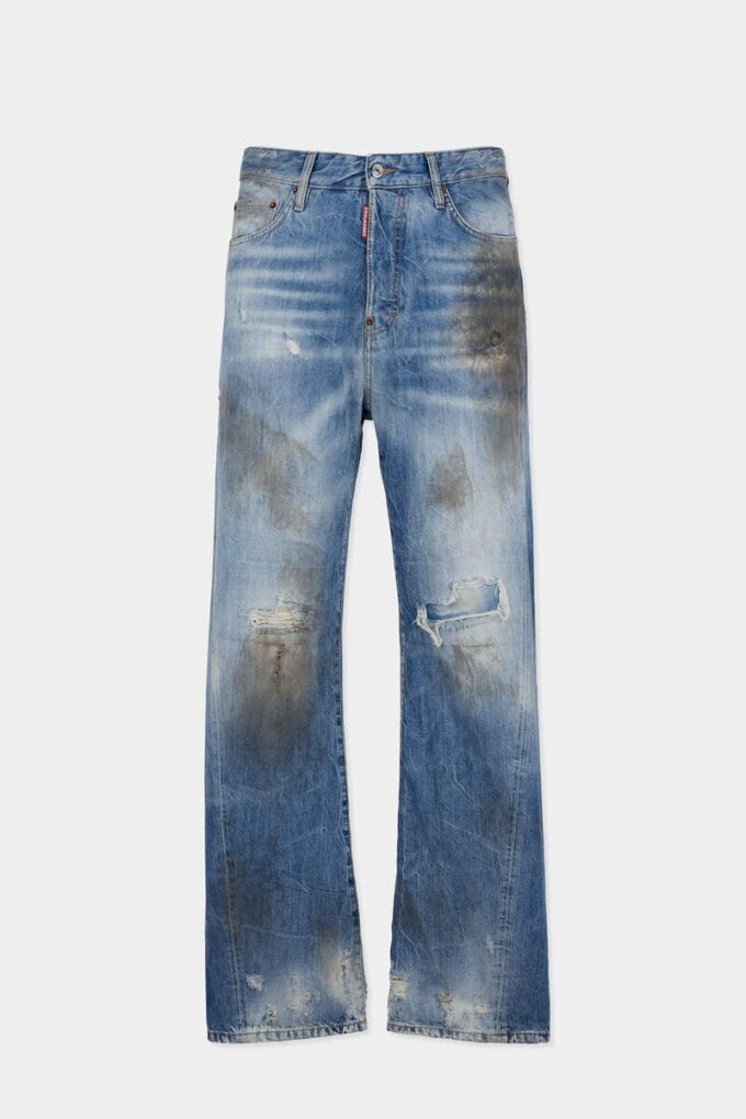 Lys, skittenvasket, løstsittende Jeans Lys, skittenvasket, løstsittende Jeans
