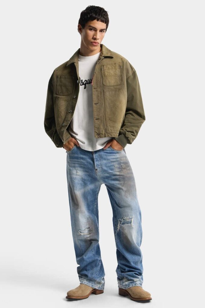 Lys, skittenvasket, løstsittende Jeans Lys, skittenvasket, løstsittende Jeans