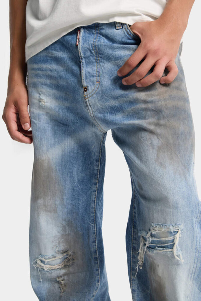 Lys, skittenvasket, løstsittende Jeans Lys, skittenvasket, løstsittende Jeans