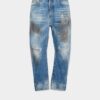 Lys, slitt vask, bro-Jeans