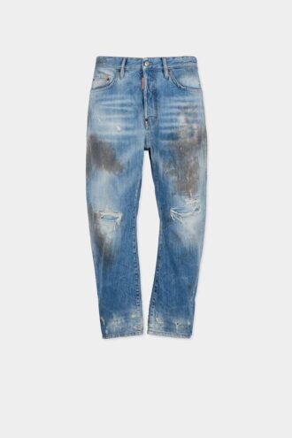 Lys, slitt vask, bro-Jeans