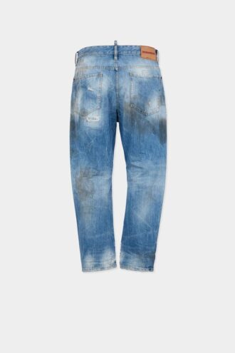 Lys, slitt vask, bro-Jeans