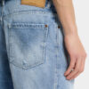 Lyse marineblå shorts med diagonalvask