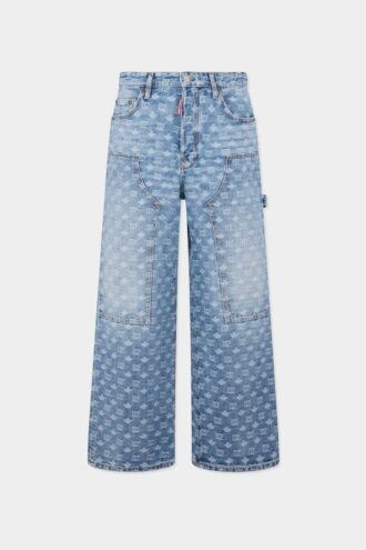 Lysvaskede, baggy carpenter-Jeans