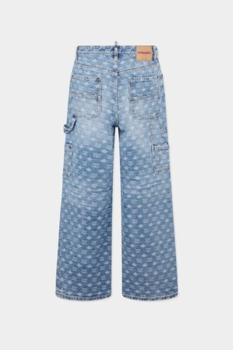 Lysvaskede, baggy carpenter-Jeans