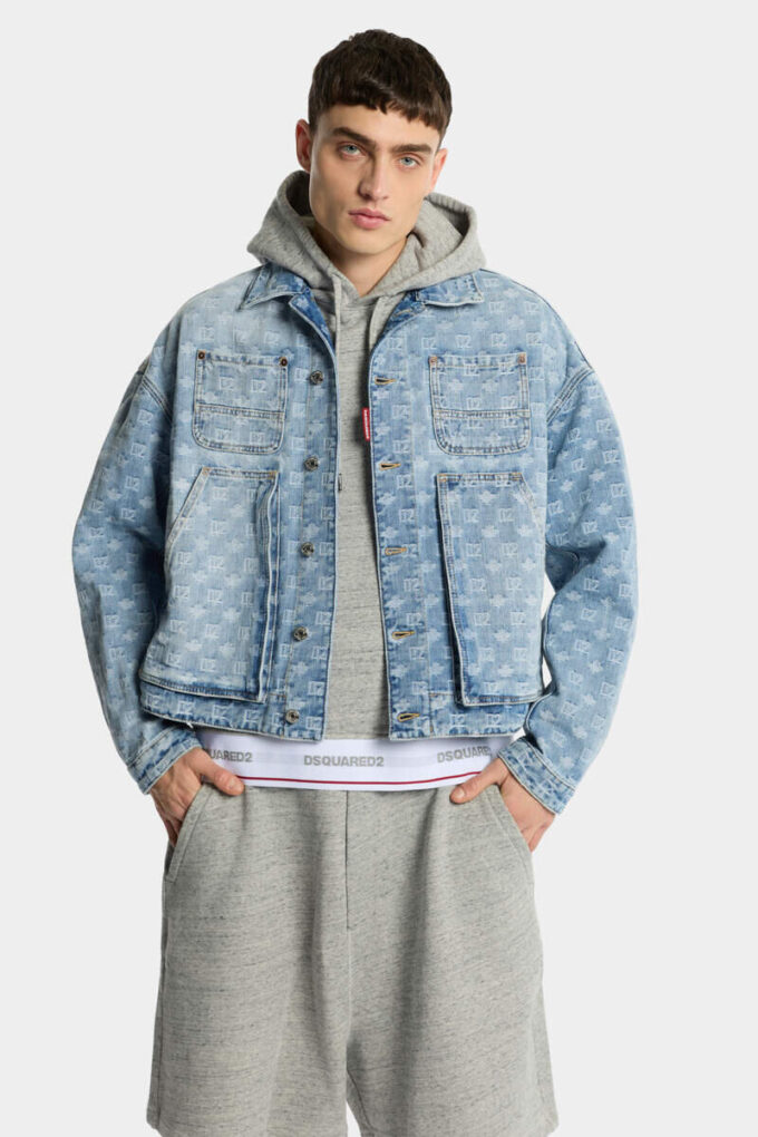 Lysvasket utility-Jeans-jakke