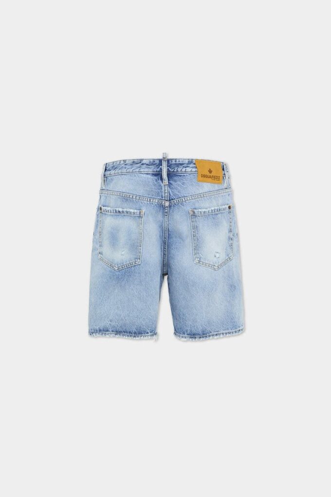 Marineblå shorts med lys vask