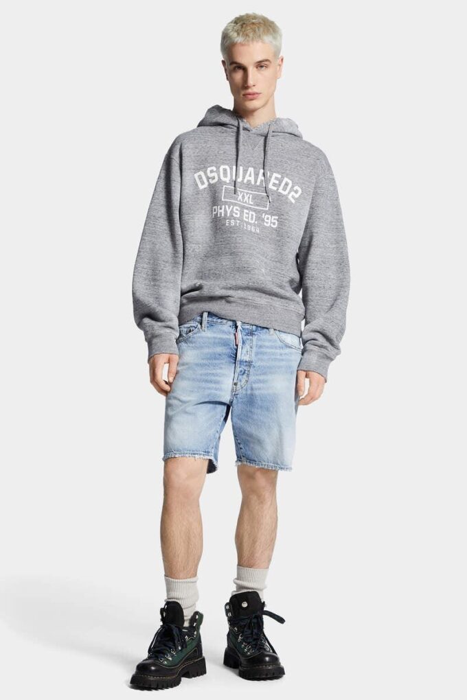 Marineblå shorts med lys vask