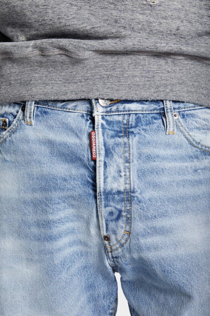 Marineblå shorts med lys vask