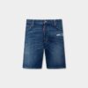 Marineblå shorts med medium vask