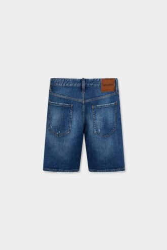 Marineblå shorts med medium vask