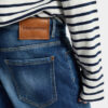 Marineblå shorts med medium vask