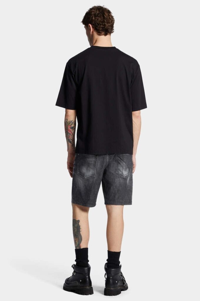 Marineblå shorts med svart vask