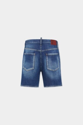 Medium Easy Wash marineblå korte jeans