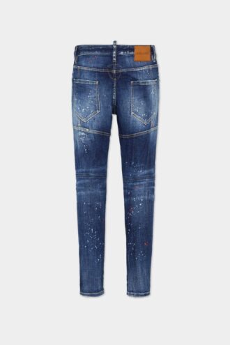 Medium røde flekker, vasket, Tidy Biker Jeans