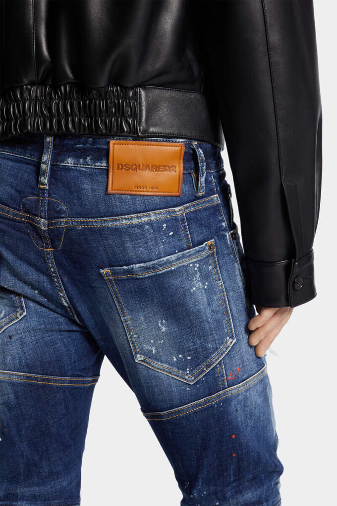Medium røde flekker, vasket, Tidy Biker Jeans