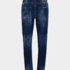 Medium Red Spot Wash Biker Jean