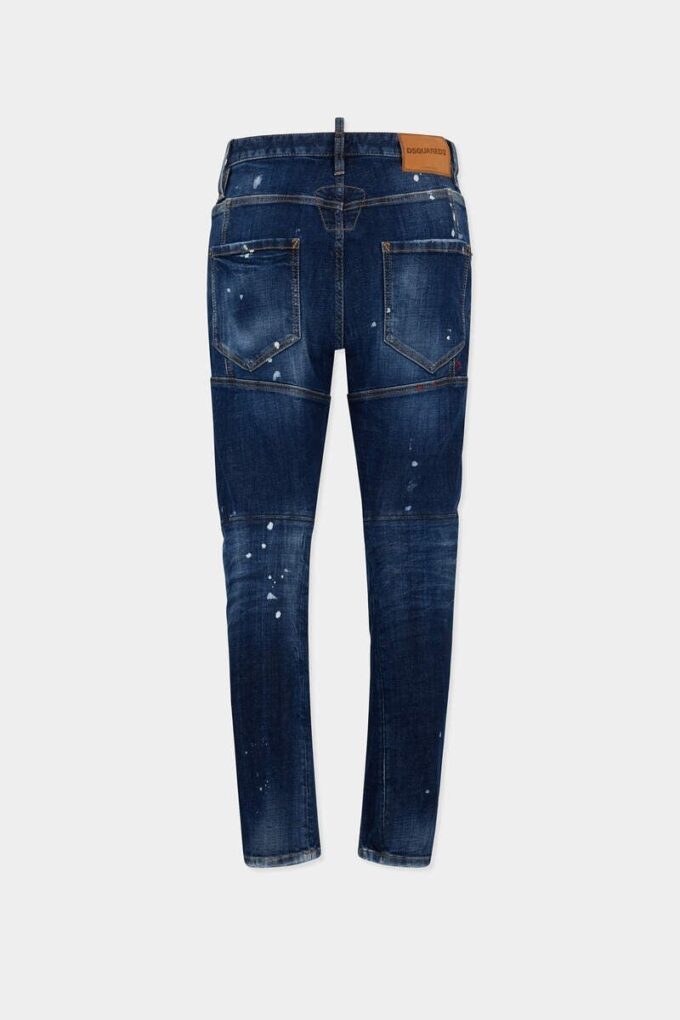 Medium Red Spot Wash Biker Jean