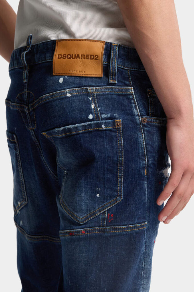 Medium Red Spot Wash Biker Jean