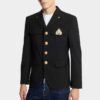 Militærblazer med enkelt knappestolpe