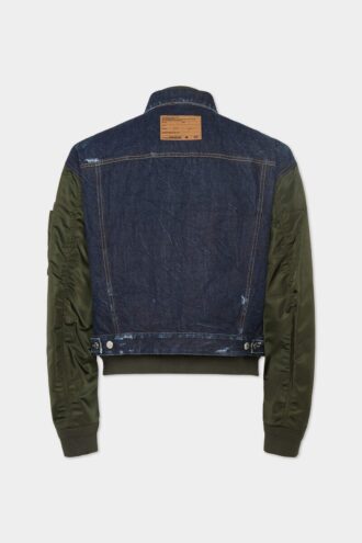 Mørk Aviator Hybrid-bomberjakke