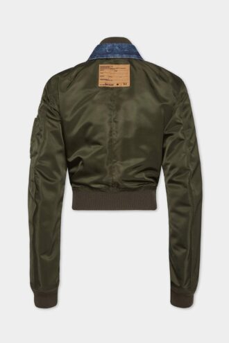 Mørk hybrid-Jeans-jakke i aviator-stil