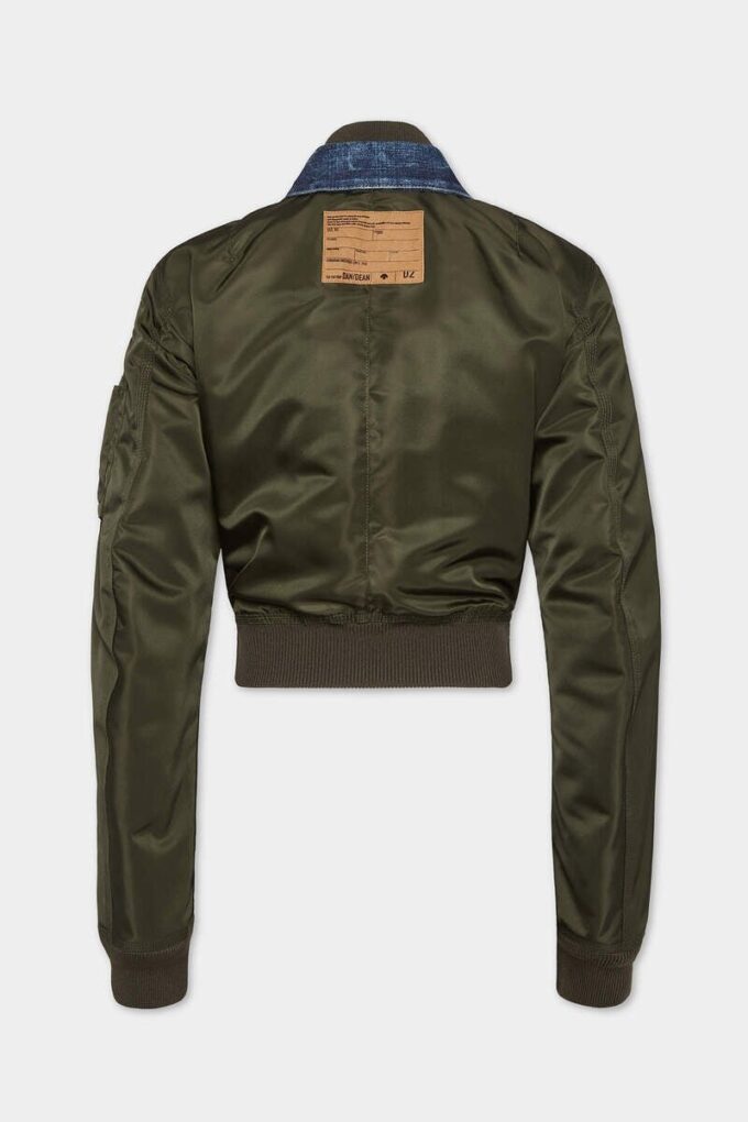Mørk hybrid-Jeans-jakke i aviator-stil
