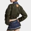 Mørk hybrid-Jeans-jakke i aviator-stil