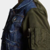 Mørk hybrid-Jeans-jakke i aviator-stil