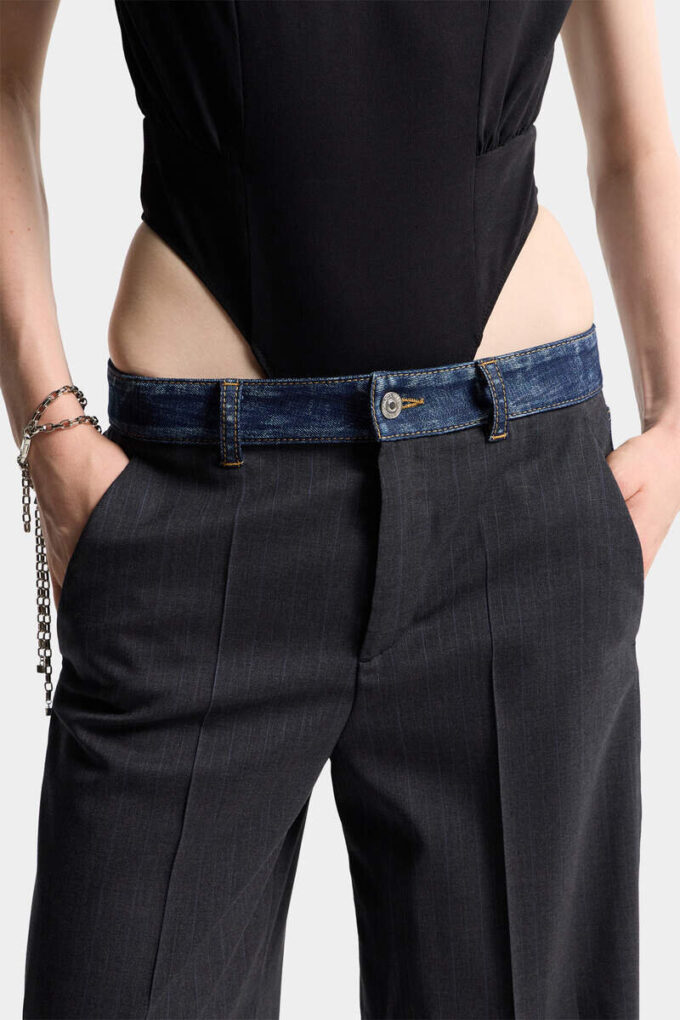 Mørk Rebel Rider Wash hybrid-denim, skreddersydd, løs bukse