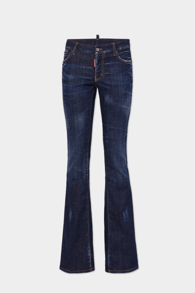 Mørk, renvasket Jeans med medium midje og utvidet ben Mørk, renvasket Jeans med medium midje og utvidet ben