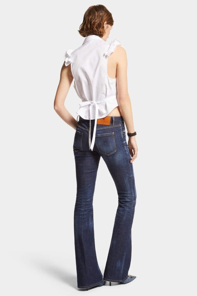 Mørk, renvasket Jeans med medium midje og utvidet ben Mørk, renvasket Jeans med medium midje og utvidet ben