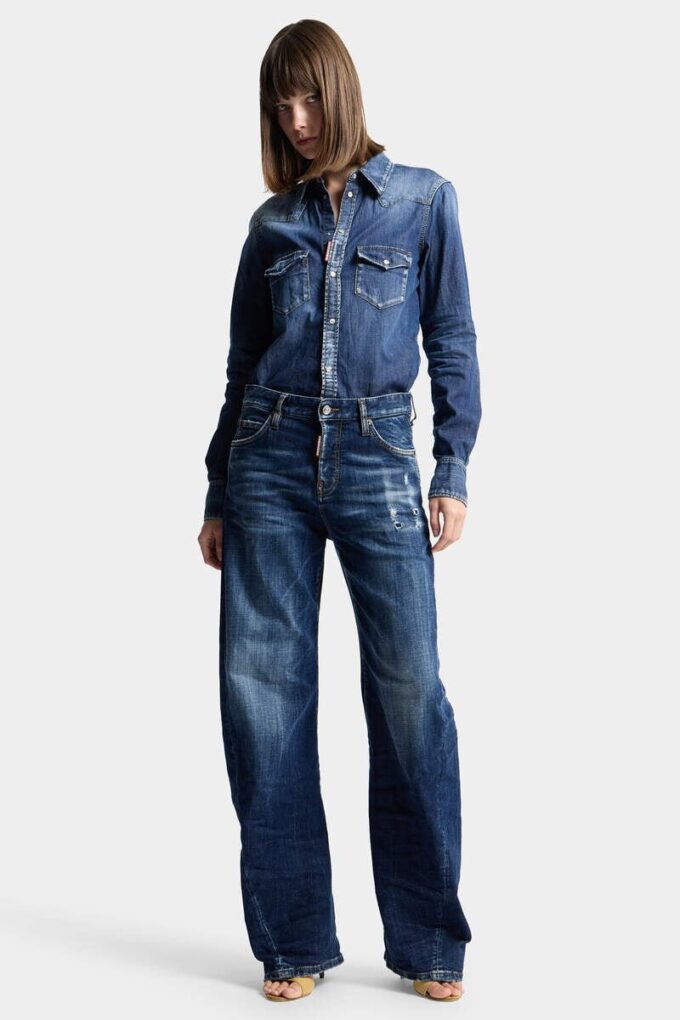 Mørke Smoker Wash Loose Twist-Jeans