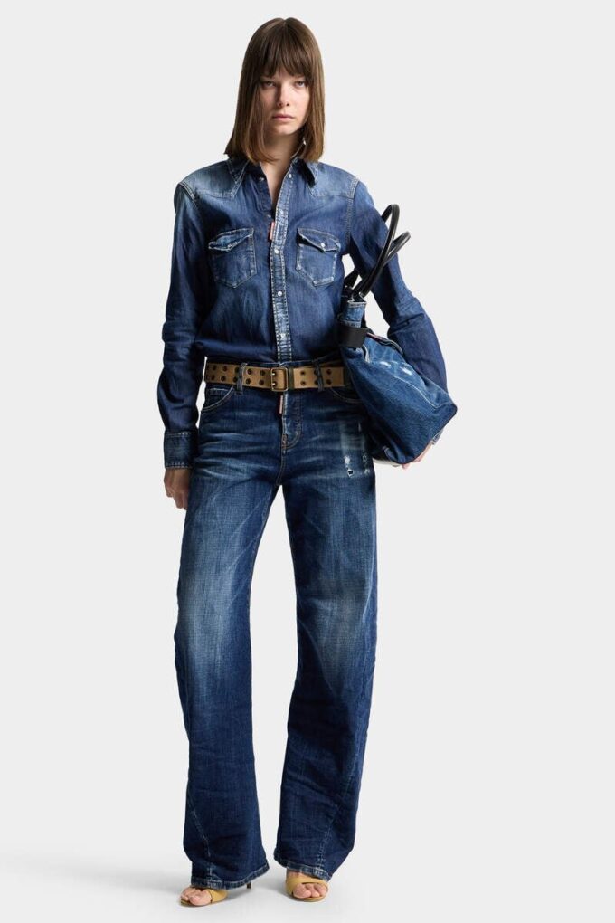 Mørke Smoker Wash Loose Twist-Jeans