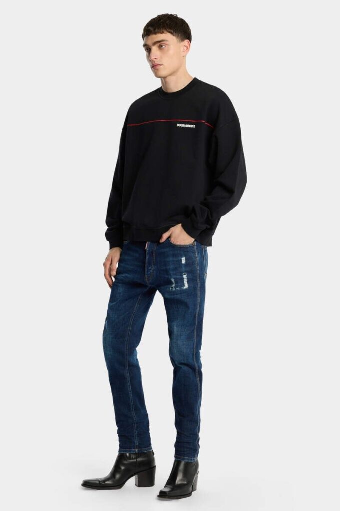 Mørke Teddy Mini Front-Jeans med smoker-vask