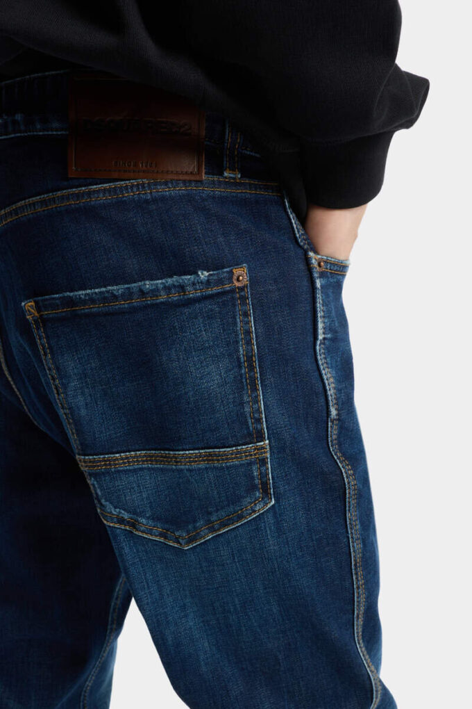 Mørke Teddy Mini Front-Jeans med smoker-vask