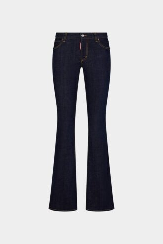 Mørkvaskede jeans med medium midje og utvidet ben