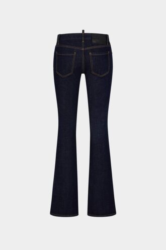 Mørkvaskede jeans med medium midje og utvidet ben