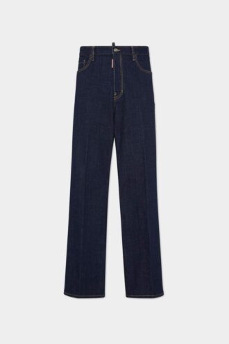 Mørkvaskede, løse Jeans