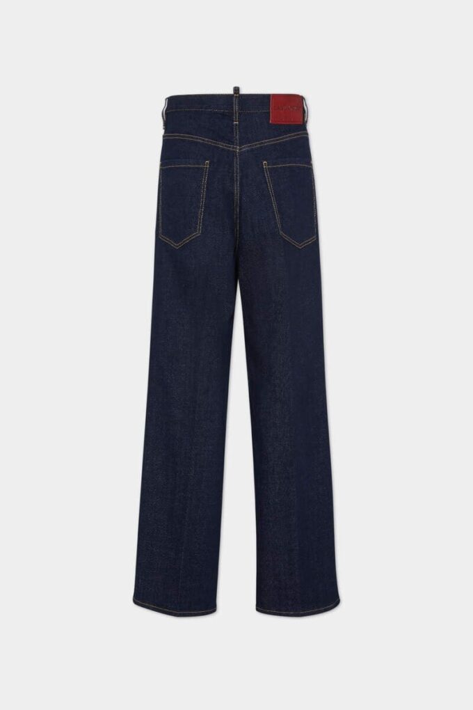 Mørkvaskede, løse Jeans