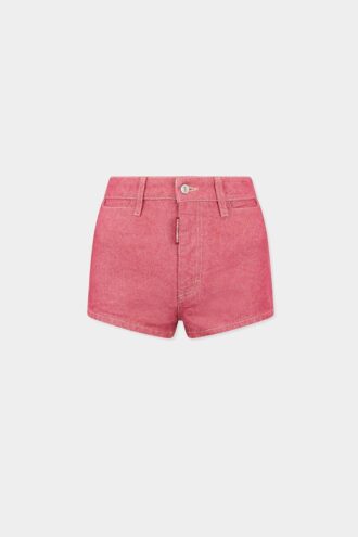 Oxford-denim-hotpants med høy midje